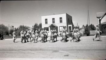 Red Deer Archives, N311; Canadian Women's Army Corps in Training Centre parade, 1942