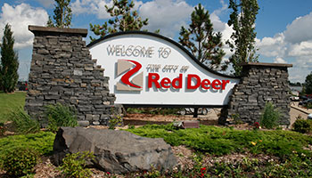 Welcome to Red Deer sign