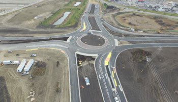 Overhead photo of Red Deer roundabout