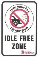 Shows a City of Red Deer Idle Free Zone sign