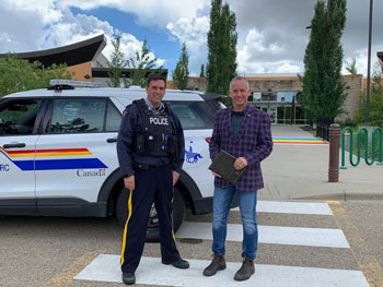 Red Deer RCMP returned a stolen plaque to the City of Red Deer’s Parks and Public Works department.