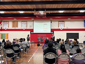 RCMP speaking to parents at Central Middle School