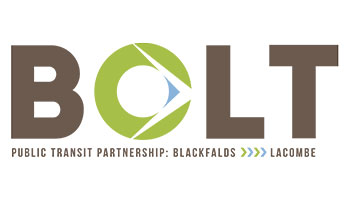 BOLT logo for transit service between Blackfalds, Lacombe and Red Deer