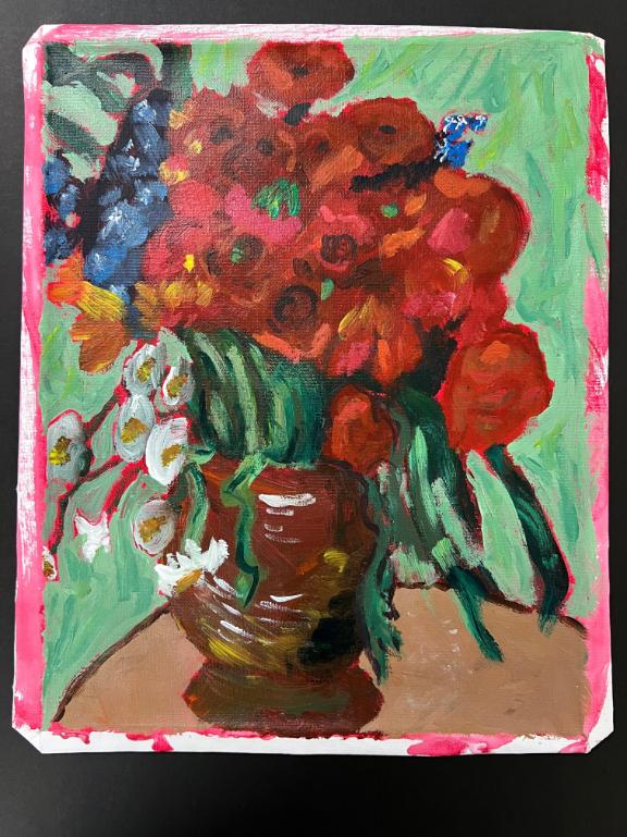 Credit: Ever C. H., Red Flowers, Acrylic on canvas, 2025