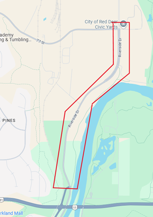 Road closure map - Riverside Drive from 67 Street to 77 Street
